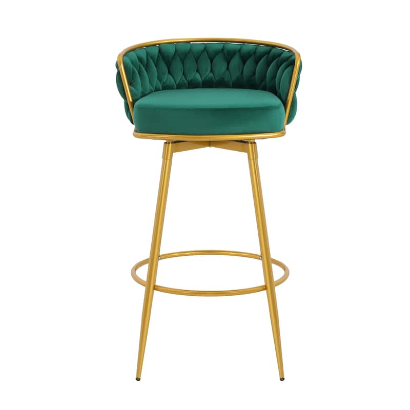 Christopher Knight Home - Lila Modern Gold Finish Swivel Counter Height Bar Stools (Set of 2 )