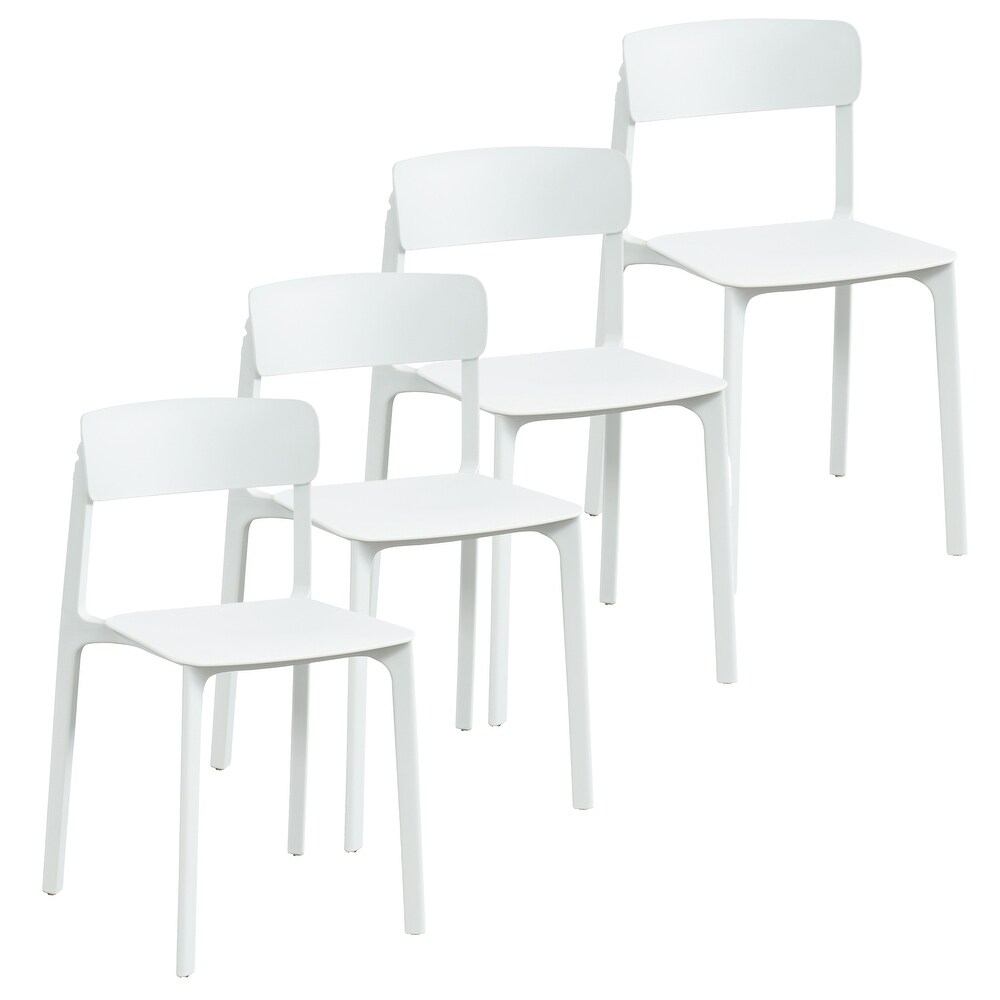 Overstock Set of 4 White Contemporary Indoor/outdoor Side Chairs 31 inch (White)