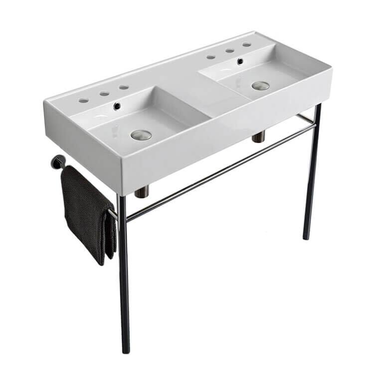 Nameeks Scarabeo 5142-CON-SixHole Teorema 2.0 39-13/16" Rectangular - White