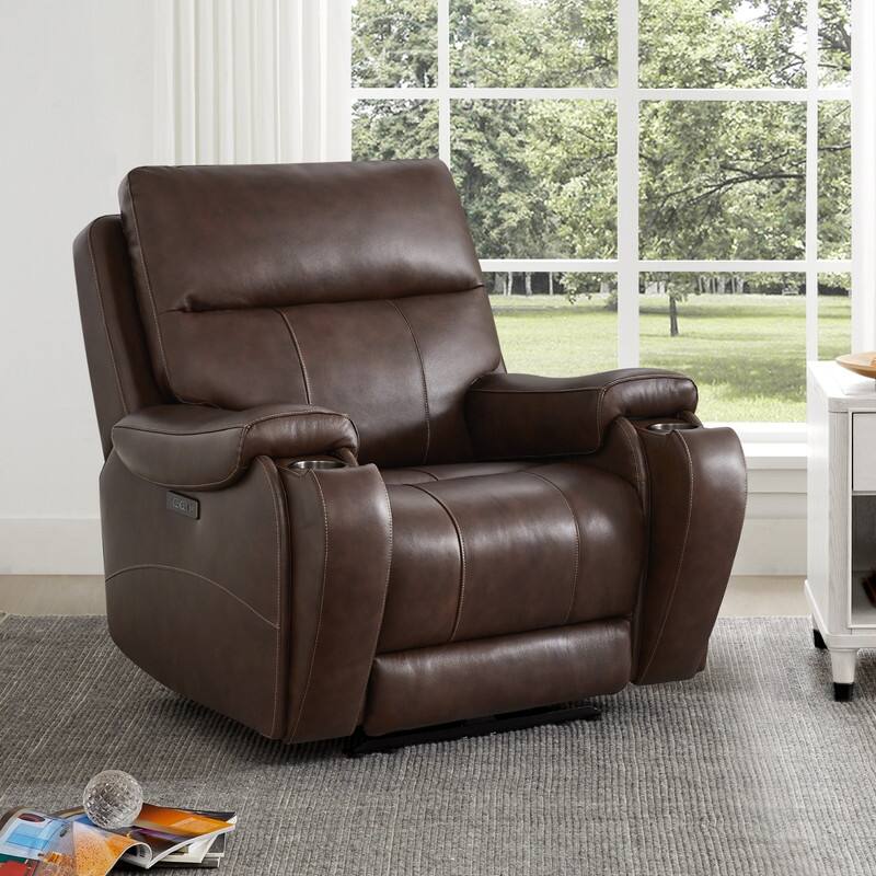 Spruce & Spring Gavin Power Genuine Leather Recliner Chair Zero-Gravity Recliner