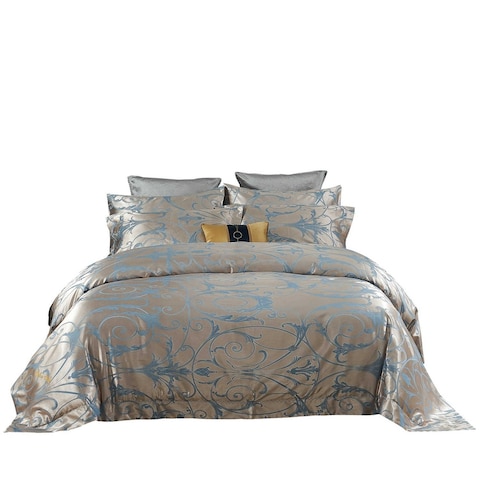 6 Pieces Luxury Jacquard Duvet Cover Set with Luxury Jacquard Top and 100% Cotton Inside