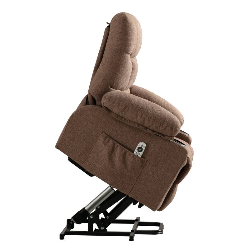 Electric Lift Recliner with Heating, Massage Therapy, USB Charging, and Handy Storage Pockets