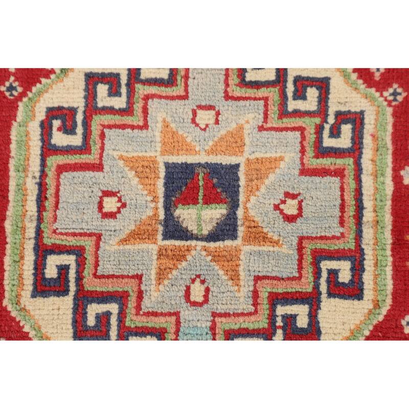 Kazak Oriental Accent Rug Handmade Foyer Wool Carpet - 2'8" x 4'1"