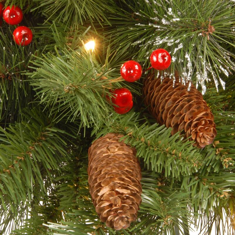 National Tree Company 4 ft. Crestwood Spruce Entrance Tree with Clear Lights - 4 Foot