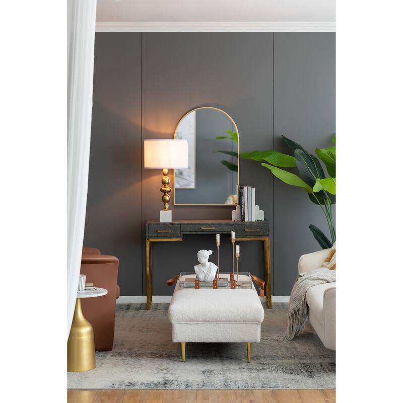 Gold and White Table Lamp with Round Four Tiered Body(Lamp Shade Assembly Required)