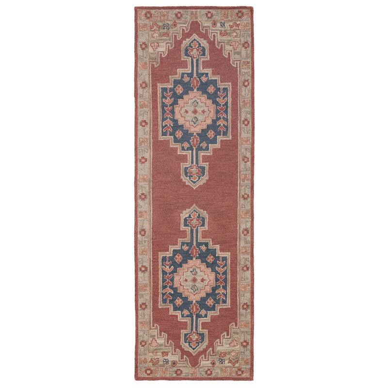 Terra by Obeetee Noble Sarah Red Rug - 2'6" x 8' - Lavender/Ivory