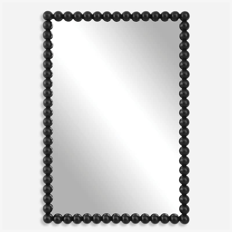 Iron Beaded Vanity Mirror - 30" - Black
