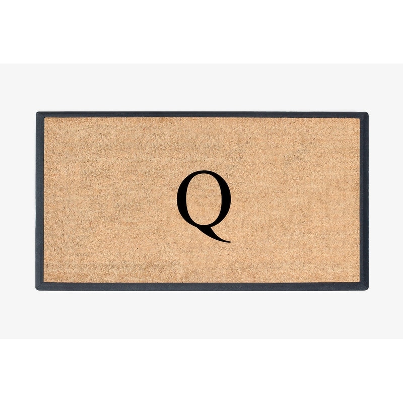 A1HC Rubber and Coir Molded Double Monogrammed Door Mat 30"x48" - monogrammed q
