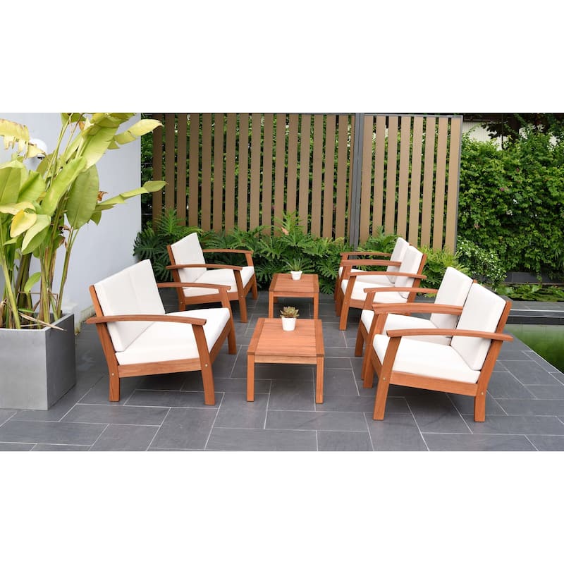 Amazonia FSC Certified Wood 8pc Outdoor Patio Seating Set