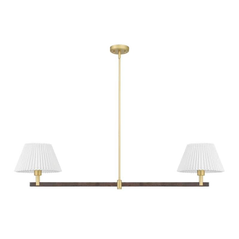 Acroma 2-light Linear Island Chandelier with Cone Fabric Shade - 51 inches
