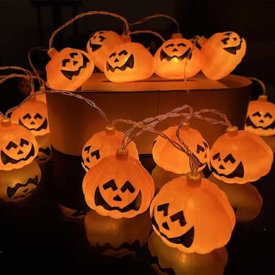 10LED Pumpkin String Fairy Lights for Halloween Party Decor