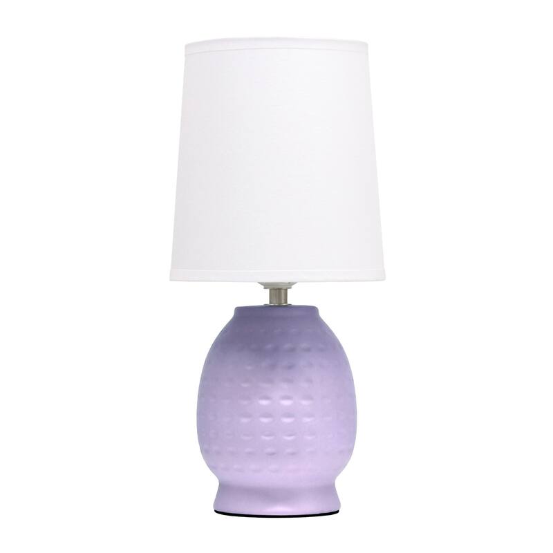 Petite Dimpled Ceramic Table Lamp with Tapered Shade - 12.5" - Lavendar