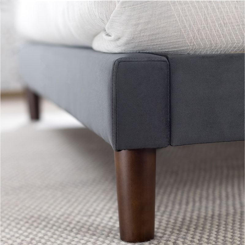 Priage by ZINUS slate black Upholstered Platform Bed Frame
