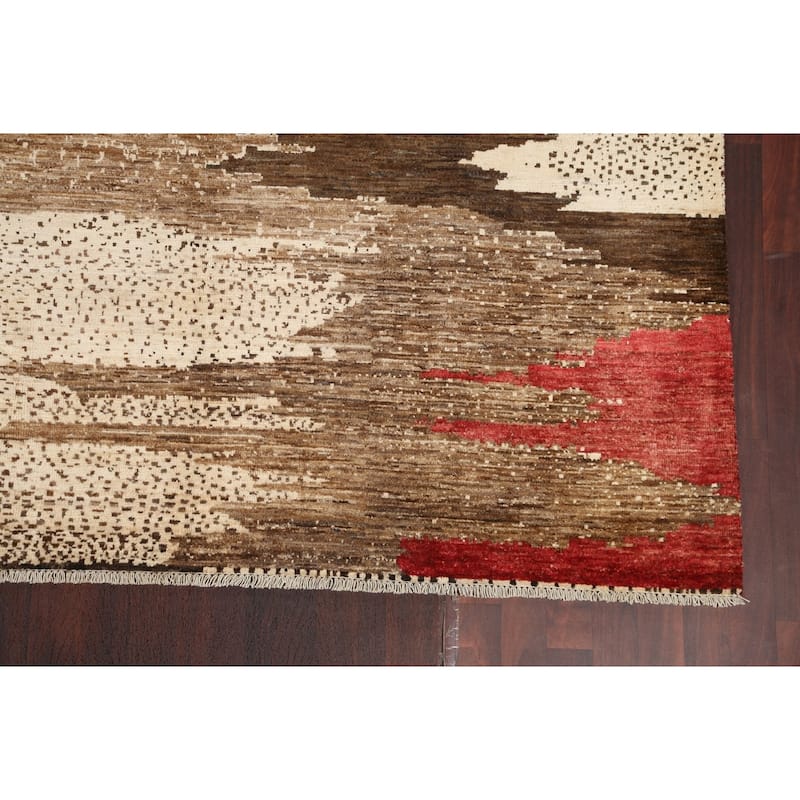 Contemporary Abstract Oriental Home Decor Area Rug Wool Hand-knotted - 6'5" x 9'7"
