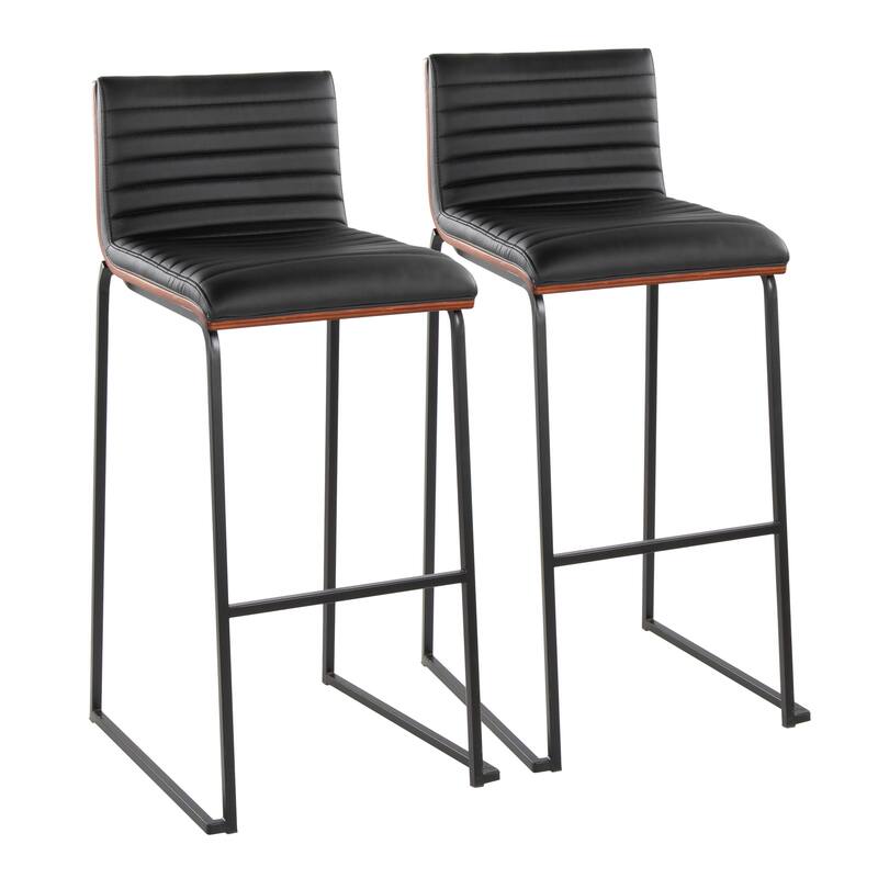 Silver Orchid Magda 30" Fixed-Height Upholstered Bar Stool (Set of 2)