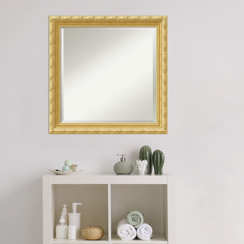 Beveled Wood Bathroom Wall Mirror - Versailles Gold Frame