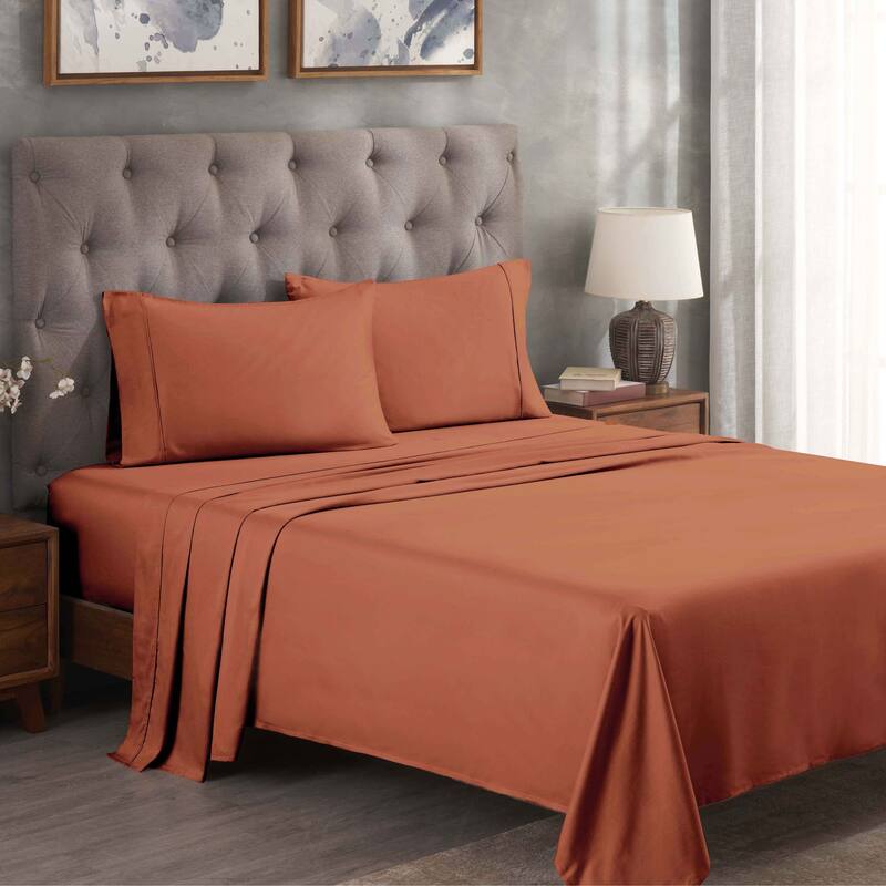 Superior Egyptian Cotton 300 Thread Count Solid Bed Sheet Set