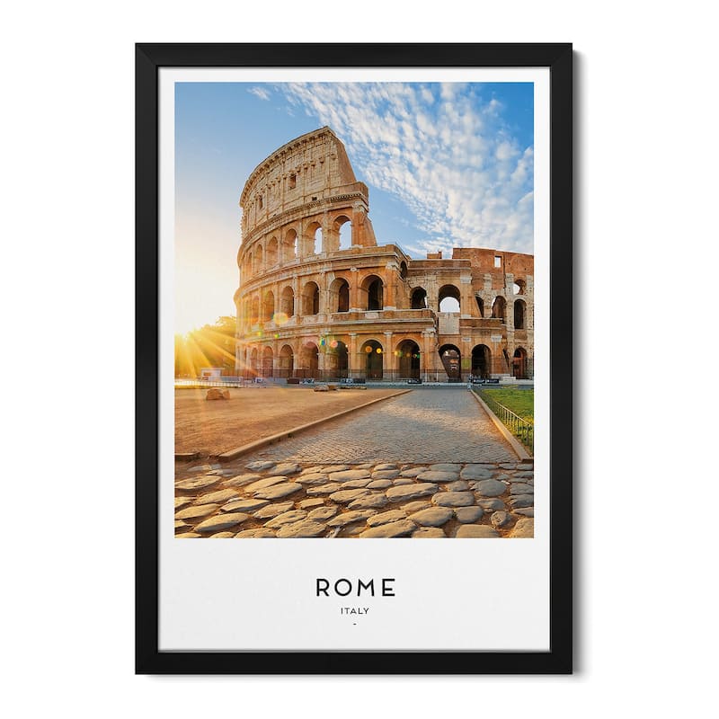 Rome Italy Premium Framed Poster by Naomi Davies - Black - 32x24x1