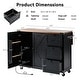 preview thumbnail 12 of 19, 54.5''W Farmhouse Mobile Kitchen Island with Power Outlet, Drop Leaf - Rolling Kitchen Cart with Storage for Dining Room