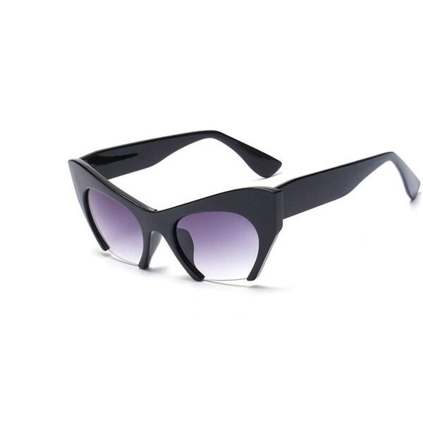 Shop Trendy Half Frame Uv400 Eyewear Cat Eye Sunglasses Women