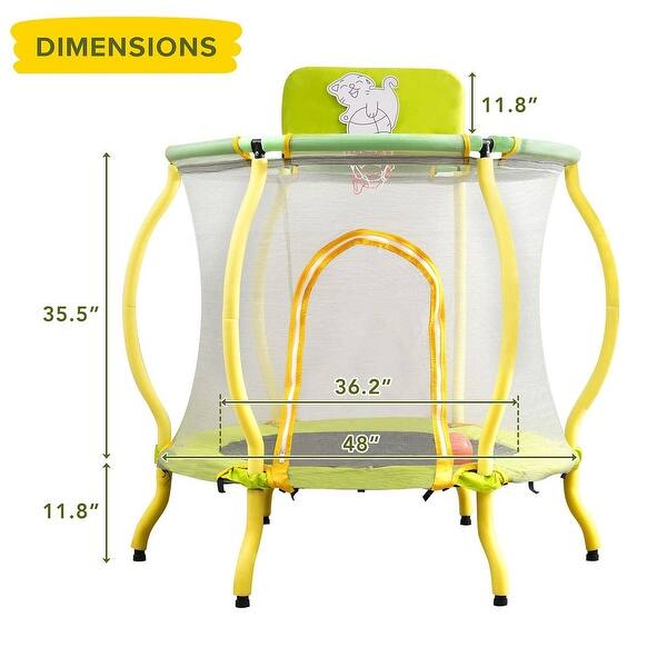 dimension image slide 0 of 2, Trampolines 48" Round Mini Bouncer with Enclosure