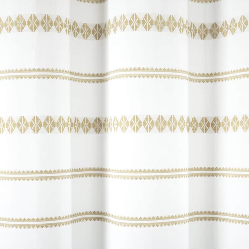 Lush Decor Breezy Chic Tassel Jacquard Eco-Friendly Recycled Cotton Shower Curtain Single
