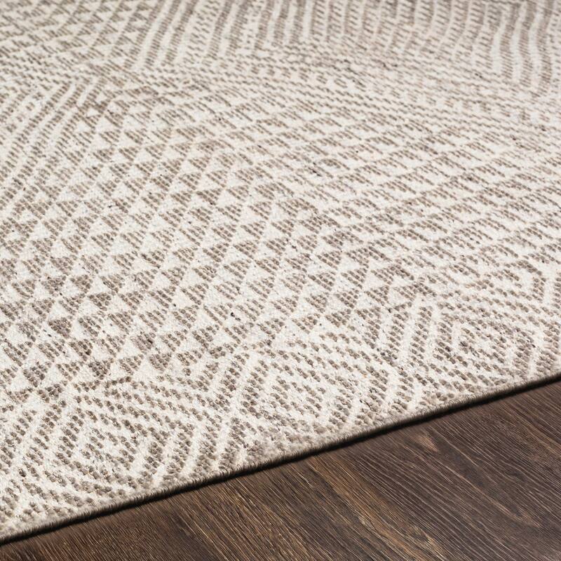 Ziphion Handmade Bohemian Geometric Viscose & Wool Area Rug
