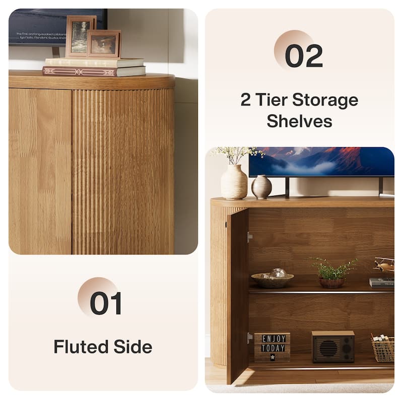 47 Inch TV Stand for TVs up to 55 Inch - 13.7" D x 47.2" W x 31.5" H