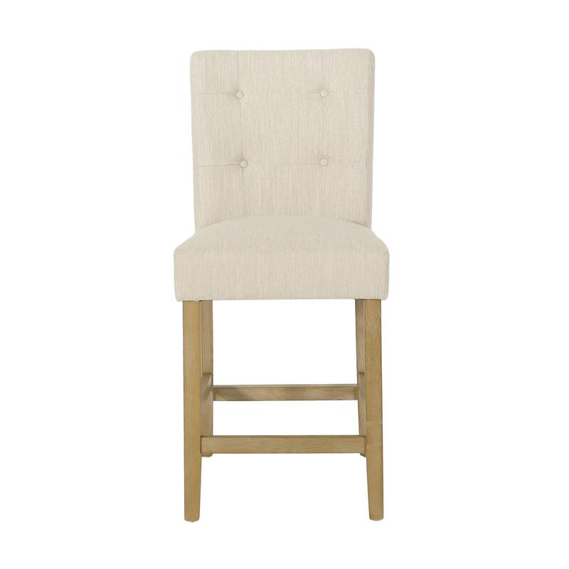 Button Tufted 26 Inch Counter Stools, Set Of 2