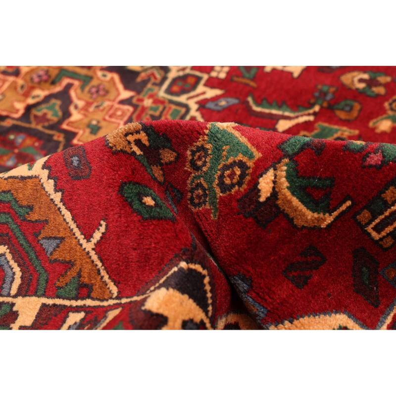 ECARPETGALLERY Hand-knotted Teimani Dark Red Wool Rug - 4'0 x 7'0