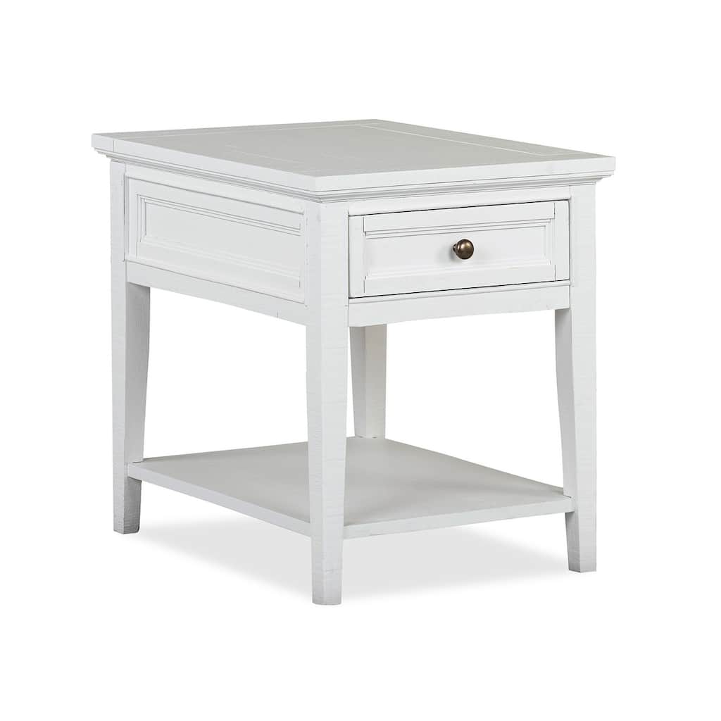 Magnussen Home Heron Cove Chalk White Rectangular End Table - 20''W x 26''D x 24''H