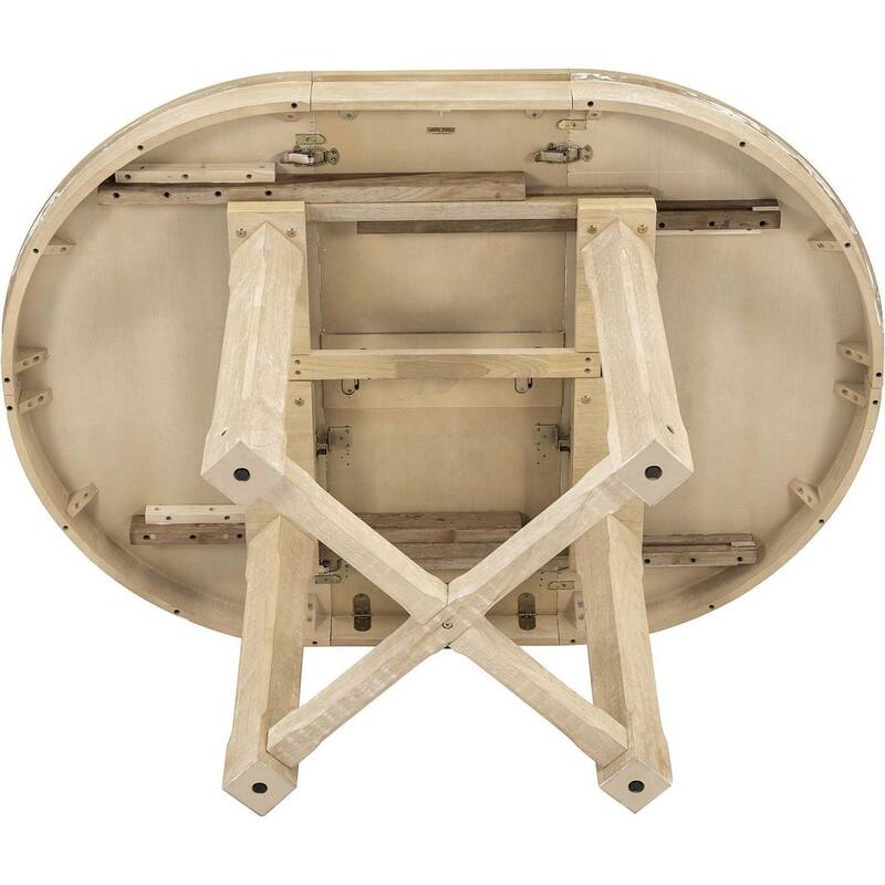 Wooden Round Drop Leaf Extendable Dining Table Set with 4 Upholstered Chairs