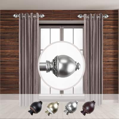 Side Curtain Rods - 12-20 Inch Set of 2 - Finial Home Decor Accents - 20
