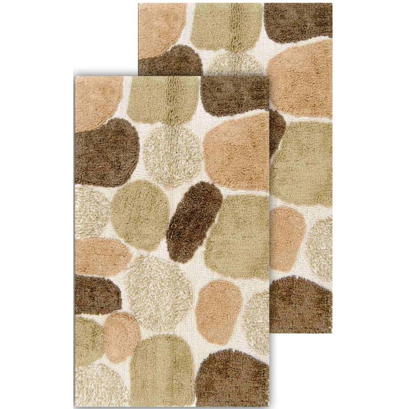 Chesapeake Pebbles 2pc Bath Rug Set - 20"x32" & 20"x32" - Khaki