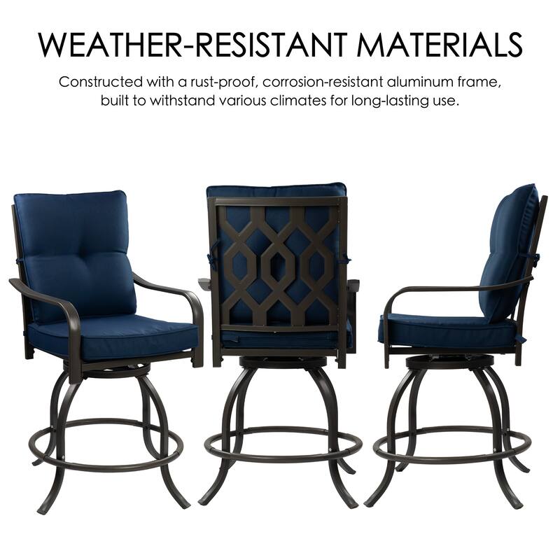 Kozyard Isabella High Swivel Bar Stools/Chair Set
