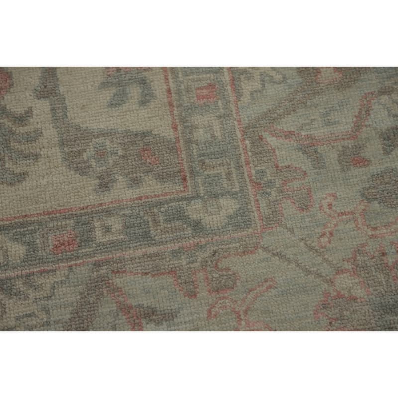 All-Over Floral Oushak Vegetable Dye Area Rug, Floral Geometric Carpet - 10' 4'' X 8' 5''