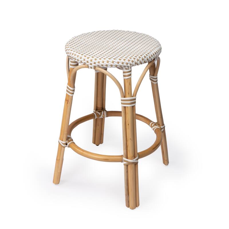 Tobias 24" Rattan Round Counter Stool