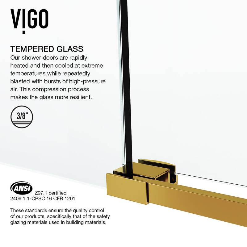Vigo Elan 74" High x 52" Wide Sliding Frameless Shower Door
