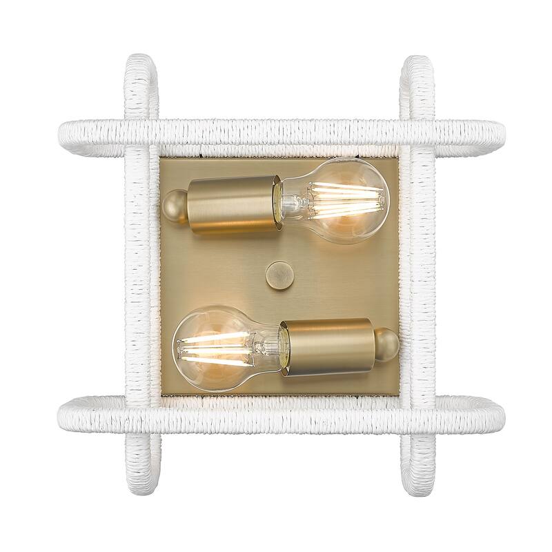 Golden Lighting 6085-FM WR Camden 2 Light 12" Wide Flush Mount Square