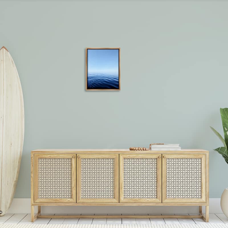 Stupell Cool Blue Ocean Ripples Framed Floater Canvas Wall Art Design By Kali Wilson