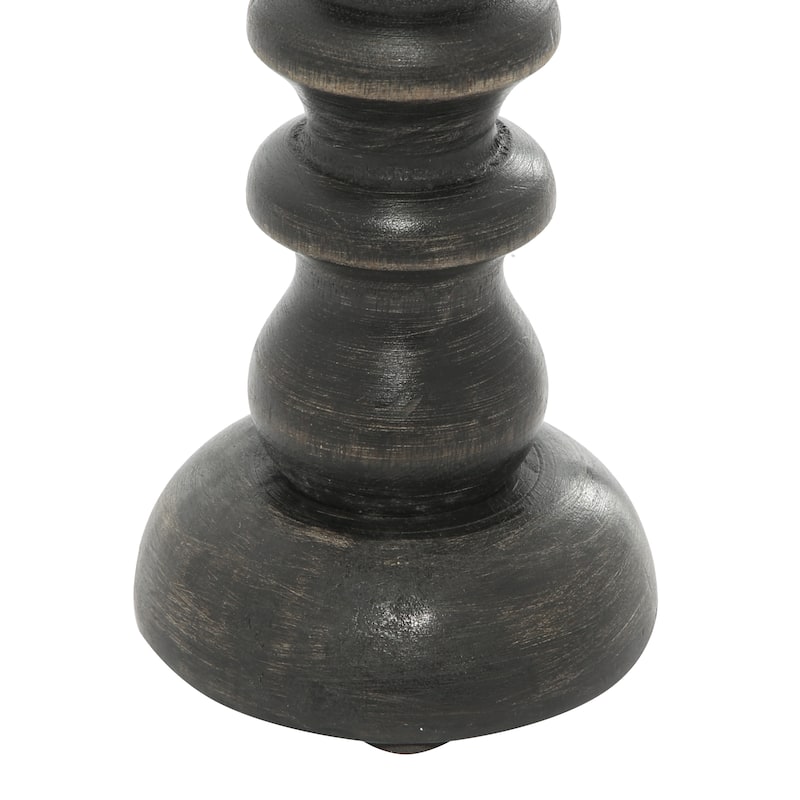 Wood Candle Holder - Set of 3 Dark Brown - Roche River Decor - 4"W x 4"L x 12"H