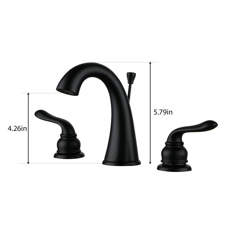 8 in. Double Handle Bathroom Sink Faucet in Matte Black