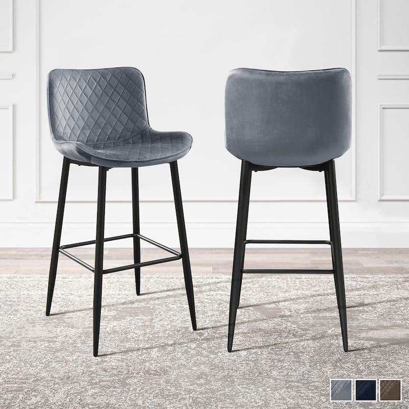 Seia Velvet Pub Height Chair (Set of 2)