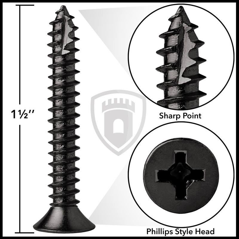 Wood Screws 9 x 112in for Door Hinges 25 pack