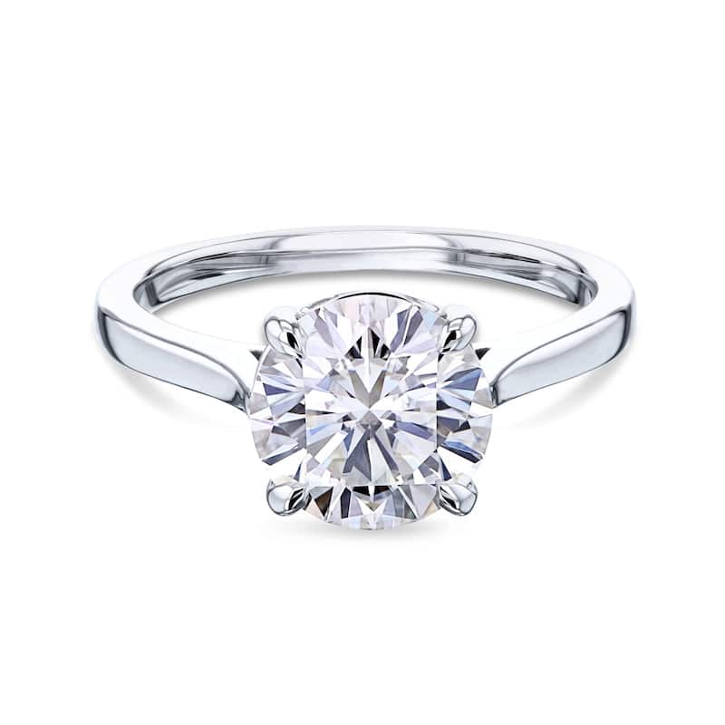 Kobelli 2 Carat Lab Grown Diamond Certified 14k Solid Gold Solitaire Taper Basket Melinda Engagement Ring (EF/VS) - White - 4