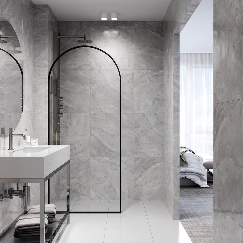 VIGO Arden 34" W x 78" H Framed Fixed Shower Screen
