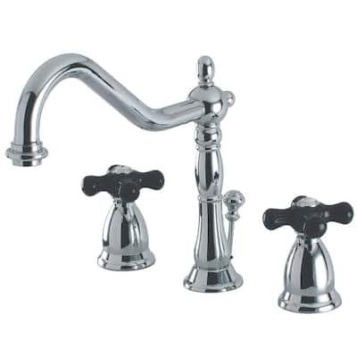 Kingston Brass Heritage Onyx Widespread Bathroom Faucet - Free Pop Up