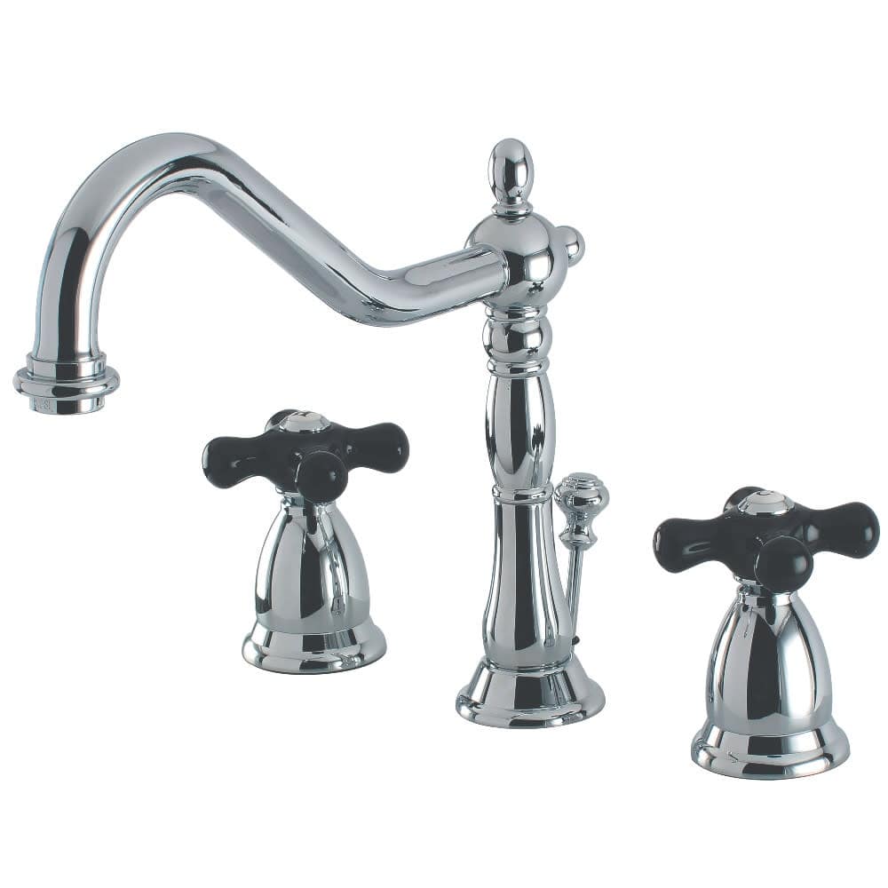 Kingston Brass Heritage Onyx Widespread Bathroom Faucet - Free Pop Up