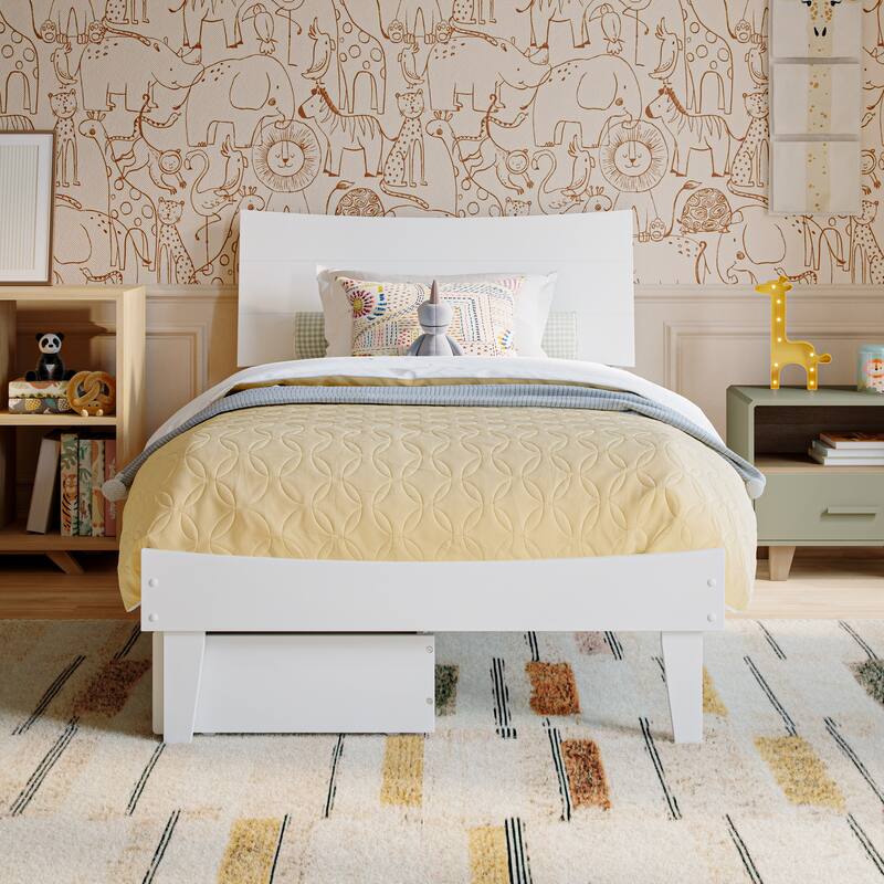 Phoenix Wood Platform Bed with Storage Drawers