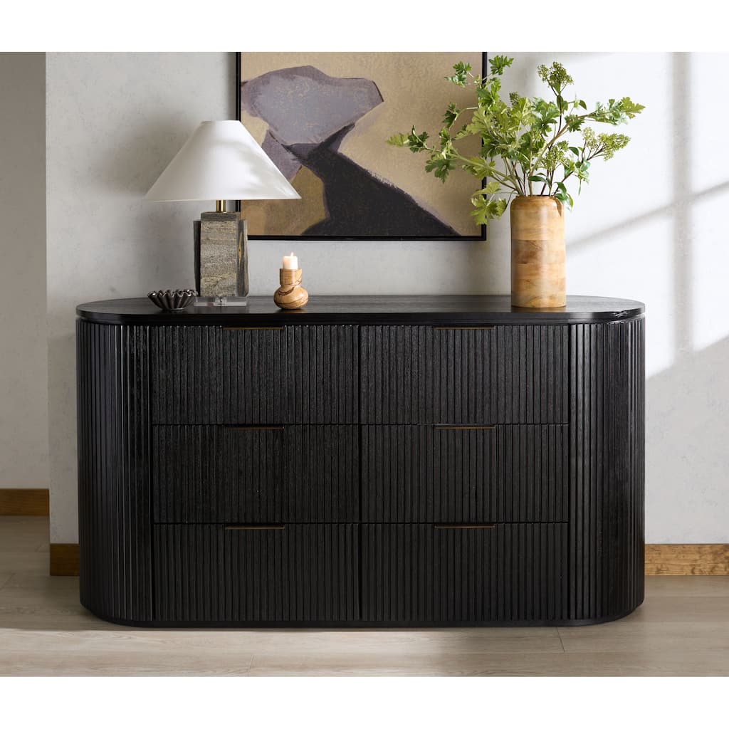 SAFAVIEH Couture Rikki Fluted 6-Drawer Wood Dresser